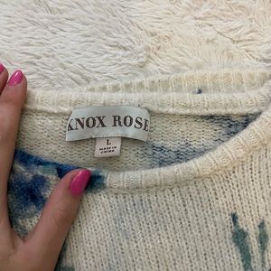 Knox Rose Sweaters - Blue floral Sweater Knox Rose Sweaters - Blue floral Sweater